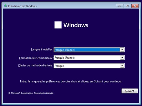 Réinstallation de Windows 10 ou 11